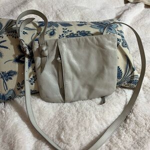 Elegant Off White Leather Crossbody Bag